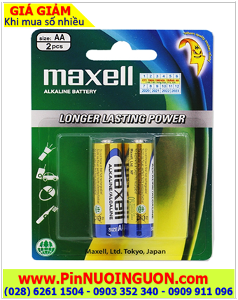 Maxell LR6(GD)2B; Pin AA 1.5v Alkaline Maxell LR6(GD)2B _Xuất xứ Liên doanh (MẪU MỚI)